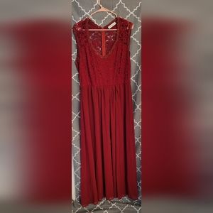 V Neck Sleeveless Plus Size Formal Maxi Dress